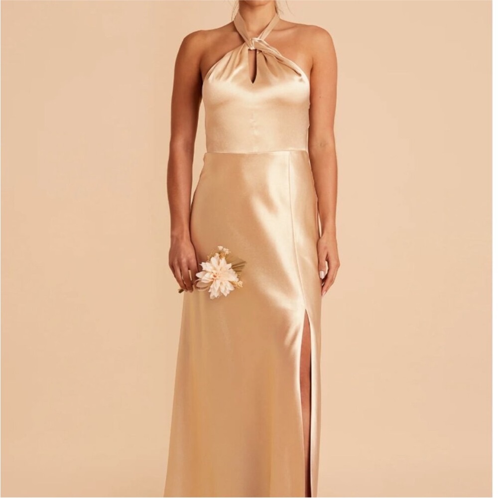 Birdy Grey Satin Gold Maxi Dress